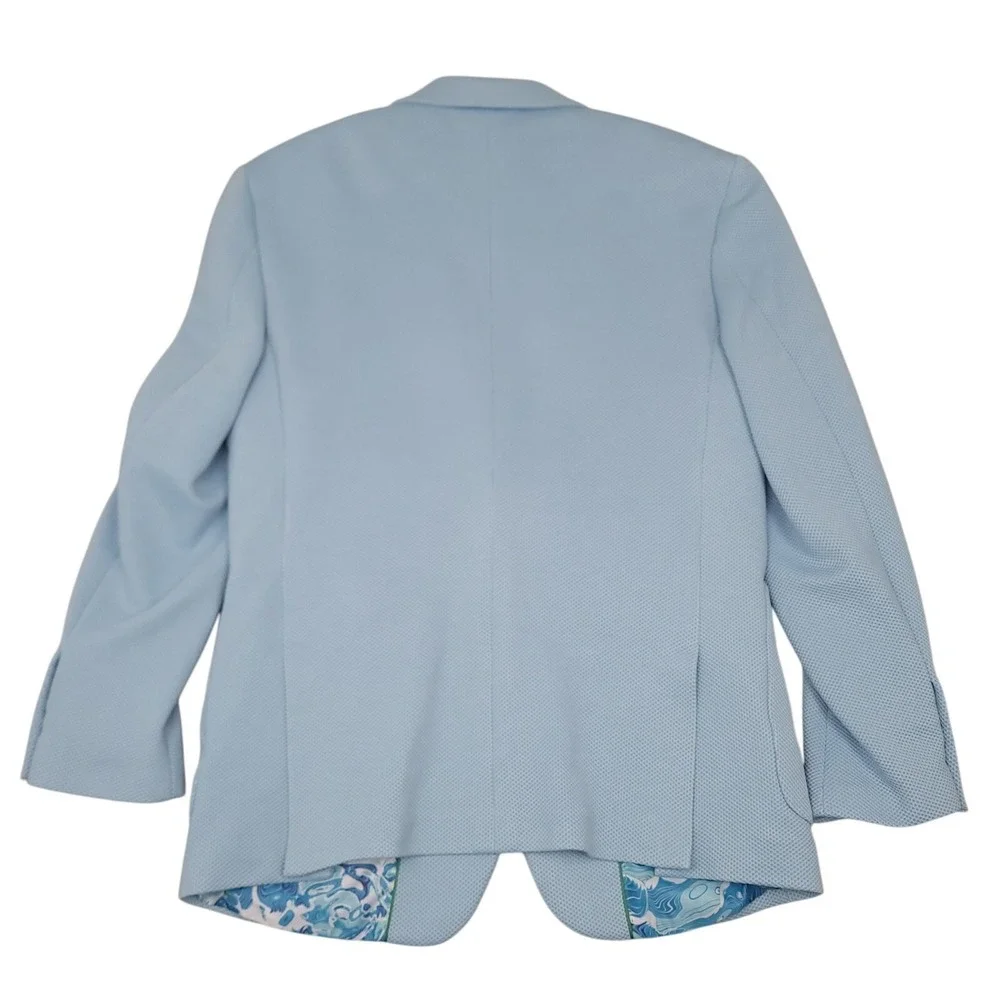 Tom Baine Waffle Knit Sport Coat Men's 40 M Sky Blue Slim Fit Stretch Blazer
